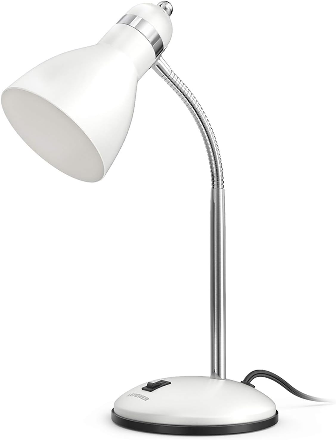 LEPOWER Metal Desk Lamp, Eye-Caring Table Lamp, Study Lamps with Flexible Goose Neck for Bedroom, Home Office (Matte Black) - Grand Goldman