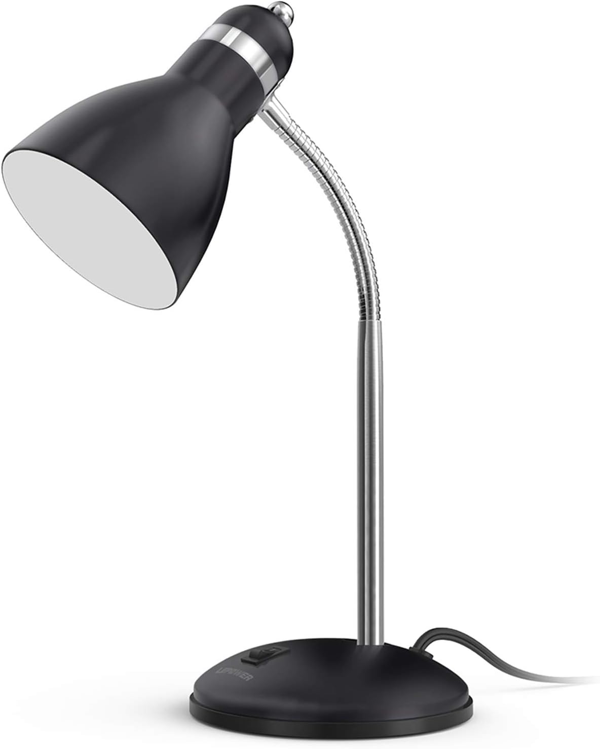 LEPOWER Metal Desk Lamp, Eye-Caring Table Lamp, Study Lamps with Flexible Goose Neck for Bedroom, Home Office (Matte Black) - Grand Goldman