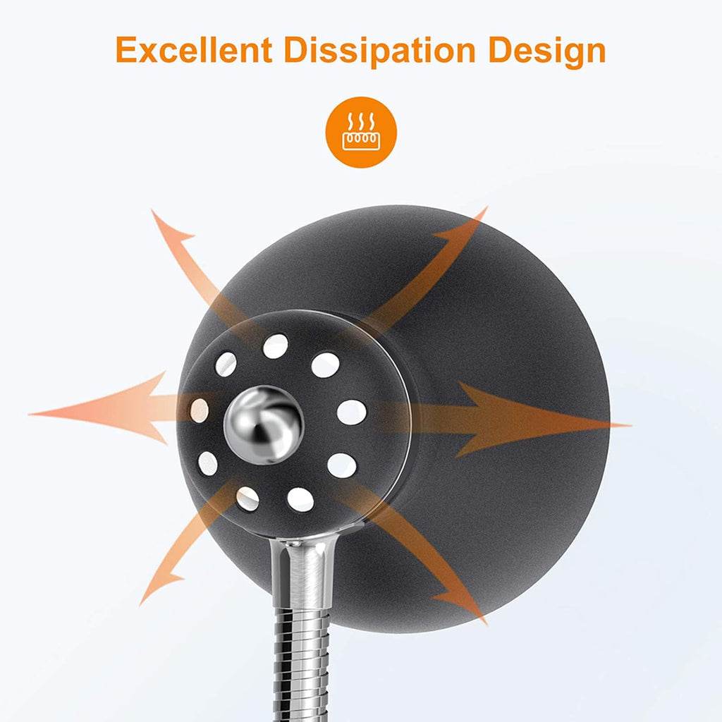 LEPOWER Metal Desk Lamp, Eye-Caring Table Lamp, Study Lamps with Flexible Goose Neck for Bedroom, Home Office (Matte Black) - Grand Goldman