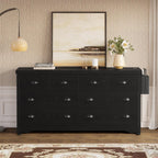 LIKIMIO Dresser 8 Drawer with Charging Station and Storage Bag, Wood Storage Chest of Drawers for Bedroom Living Room Hallway Entryway, Black - Grand Goldman