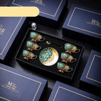 LINCOLN High-end Exquisite Bone China Mug Afternoon Tea Tea Set Premium European Coffee Cup Gift Box Hand-Painted Creative Designs Shimmering Colors Gold Handles Ideal Wedding Birthday Gift Mild Luxury Retro Style - Grand Goldman