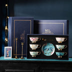 LINCOLN High-end Exquisite Bone China Mug Afternoon Tea Tea Set Premium European Coffee Cup Gift Box Hand-Painted Creative Designs Shimmering Colors Gold Handles Ideal Wedding Birthday Gift Mild Luxury Retro Style - Grand Goldman
