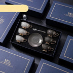 LINCOLN High-end Exquisite Bone China Mug Afternoon Tea Tea Set Premium European Coffee Cup Gift Box Hand-Painted Creative Designs Shimmering Colors Gold Handles Ideal Wedding Birthday Gift Mild Luxury Retro Style - Grand Goldman