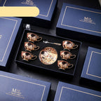 LINCOLN High-end Exquisite Bone China Mug Afternoon Tea Tea Set Premium European Coffee Cup Gift Box Hand-Painted Creative Designs Shimmering Colors Gold Handles Ideal Wedding Birthday Gift Mild Luxury Retro Style - Grand Goldman