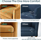 LINSY Velvet Accent Chair, Barrel Chair with Ottoman, Modern Comfy Reading Chair Armchair for Living Room Study Room Office, Yellow - Grand Goldman