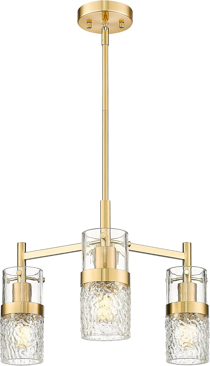 LMS 2-Pack Modern Matte Black Pendant Light, Adjustable Hanging Pendant Lighting with Hammered Glass, Tiltable Pendant Lighting for Kitchen Island, Bathroom, Bedroom, LMS-201 - Grand Goldman