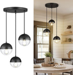 LMS 2 Pack Modern Pendant Lights, Mid Century Brushed Nickel Kitchen Lighting with White Globe Glass Shade, Adjustable Hanging Light Fixtures Ceiling Light for Home Office Dining Room, LMS-186BN2PK - Grand Goldman