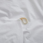 LOVQUE 100% Washed Cotton Duvet Cover Queen Size, White Linen Like Breathable Natural Bedding Set (No Comforter), 90x90 Inches - Grand Goldman