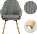 LSSBOUGHT Vanity Chair Makeup Chair Accent Chair with Arms for Living Room Bedroom Home Office Mid Century Modern Upholstered Arm Chair Sofa Chair with Solid Wood Legs(Gray) - Grand Goldman