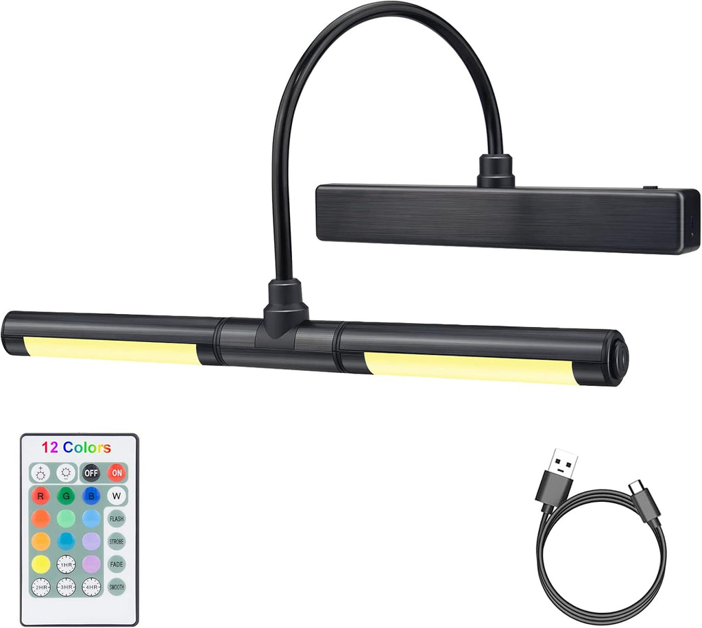 LUXSWAY Wireless Picture Light Battery Operated, Remote Control Painting Light with Rotatable Light Tube, Dimmable and Timer Off Art Display Light for Picture Frame Artworking Portrait -Orange Gold - Grand Goldman