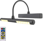 LUXSWAY Wireless Picture Light Battery Operated, Remote Control Painting Light with Rotatable Light Tube, Dimmable and Timer Off Art Display Light for Picture Frame Artworking Portrait -Orange Gold - Grand Goldman