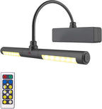 LUXSWAY Wireless Picture Light Battery Operated, Remote Control Painting Light with Rotatable Light Tube, Dimmable and Timer Off Art Display Light for Picture Frame Artworking Portrait -Orange Gold - Grand Goldman