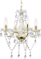 LaLuLa White Chandelier Mini Crystal Chandelier Lighting Small Acrylic Chandelier 4 Light Modern Pendant Light Fixtures - Grand Goldman