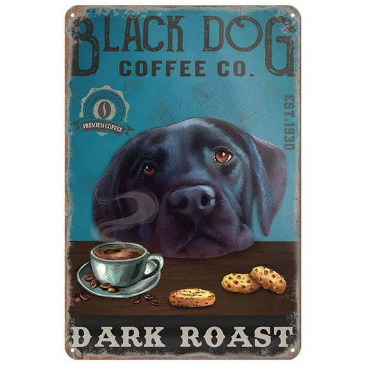 Labrador Corgi Boxer Dogs Coffee Co. Metal Tin Signs Posters Plate Wall Decor for Bars Man Cave Cafe Clubs Retro Posters Plaque - Grand Goldman