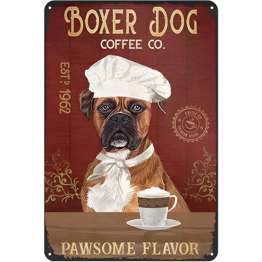 Labrador Corgi Boxer Dogs Coffee Co. Metal Tin Signs Posters Plate Wall Decor for Bars Man Cave Cafe Clubs Retro Posters Plaque - Grand Goldman