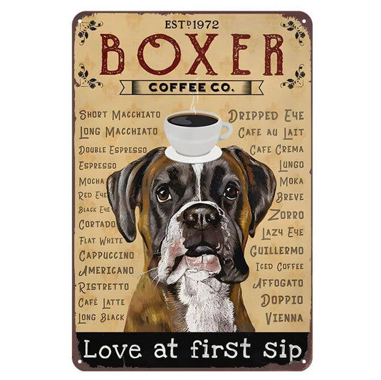 Labrador Corgi Boxer Dogs Coffee Co. Metal Tin Signs Posters Plate Wall Decor for Bars Man Cave Cafe Clubs Retro Posters Plaque - Grand Goldman