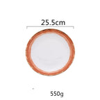 Landscape pattern ceramic dinner plate - Grand Goldman