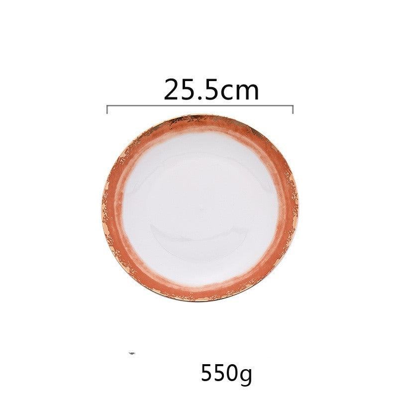 Landscape pattern ceramic dinner plate - Grand Goldman