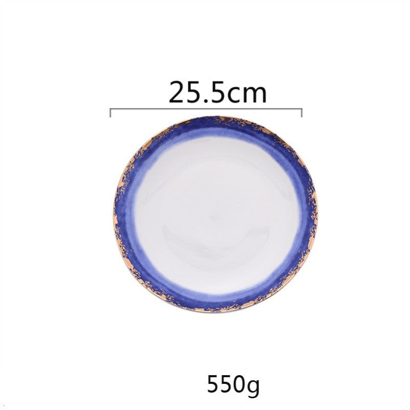 Landscape pattern ceramic dinner plate - Grand Goldman