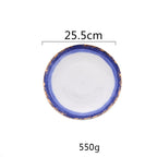 Landscape pattern ceramic dinner plate - Grand Goldman