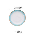 Landscape pattern ceramic dinner plate - Grand Goldman