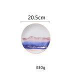 Landscape pattern ceramic dinner plate - Grand Goldman