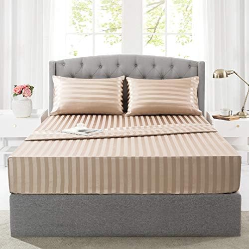 Lanest Housing Silk Satin Sheets, Full Size Satin Bed Sheet Set with Deep Pockets, Cooling Soft and Hypoallergenic Satin Sheets Full - Light Gray - Grand Goldman