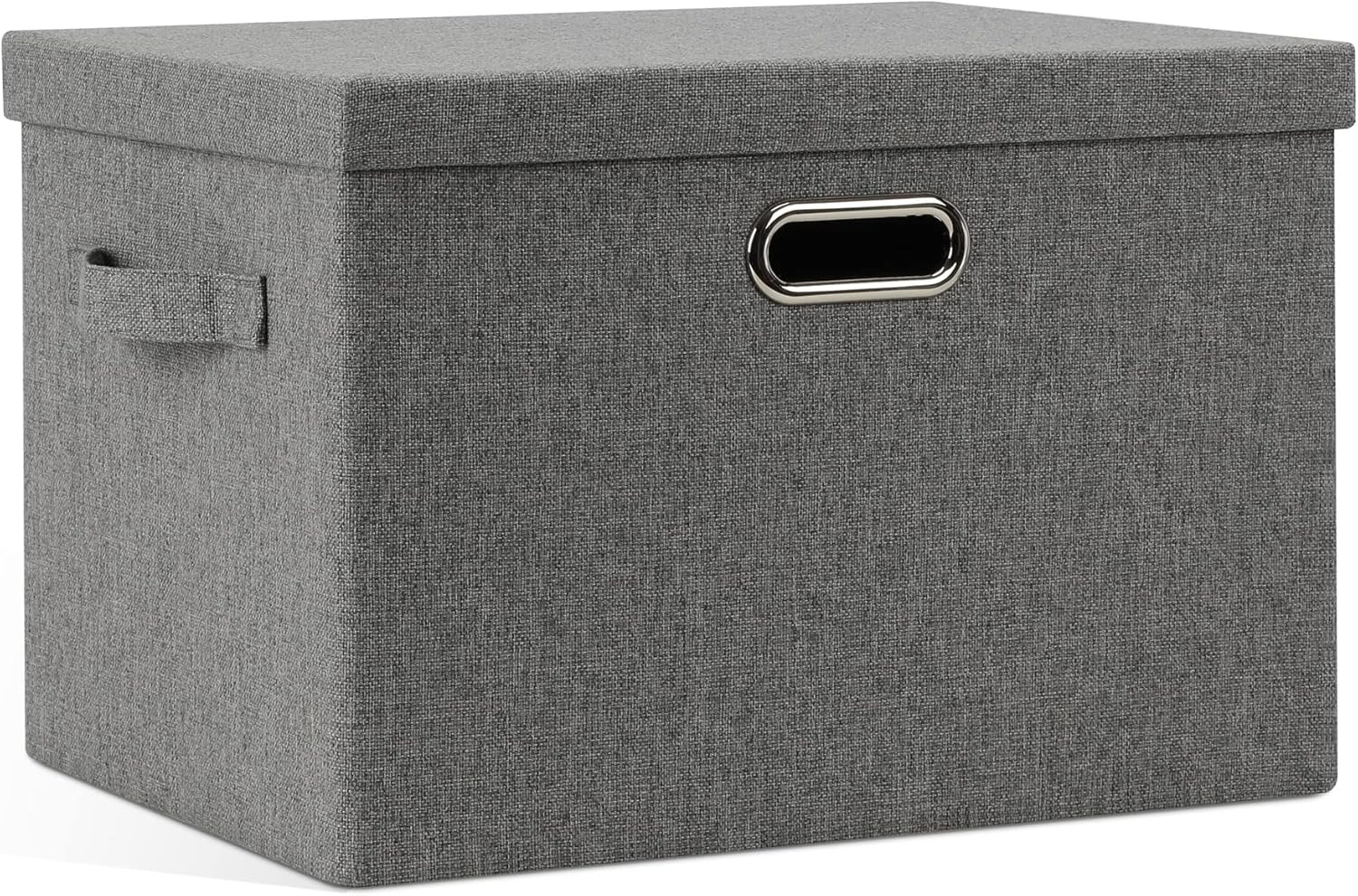 Large 17" 36 Quart Collapsible Stackable Storage Bins with Lids, 3 Packs Beige Linen Fabric Closet Boxes with Lids, Storage Cube Baskets Container Organizers for Bedroom Office(17 x12 x11) - Grand Goldman