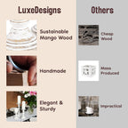 Large Candle Holders for Pillar Candles - Rustic Farmhouse Style Home Decor - Perfect for Table Centerpieces, Coffee Table or Fireplace Mantel - 3 Piece Set - White - Grand Goldman