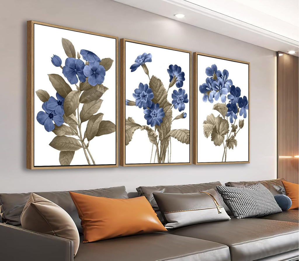 Large Framed Wall Art - Natural Float Framed Brown Abstract Canvas Picturtes for Living Room Decor Sepia Abstract Painting Artwork Prints for Bedroom Kitchen Home Office Decor 72" X 36" Set of 3 - Grand Goldman