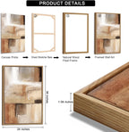 Large Framed Wall Art - Natural Float Framed Brown Abstract Canvas Picturtes for Living Room Decor Sepia Abstract Painting Artwork Prints for Bedroom Kitchen Home Office Decor 72" X 36" Set of 3 - Grand Goldman