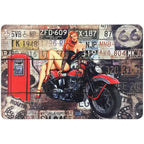 Last Stop Garage Pin Up Girls Metal Tin Signs Cool Women On Motorcycle Gas Fill'Er Up Station for Cafes Bars Pubs Shop Garage - Grand Goldman