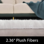 Latepis White Round Rug 3ft Faux Sheepskin Fur Fluffy Circle Rug for Living Room Washable Rug for Bedroom Teen Room Dorm Cute Room Rug - Grand Goldman