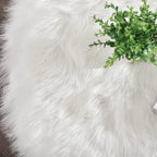 Latepis White Round Rug 3ft Faux Sheepskin Fur Fluffy Circle Rug for Living Room Washable Rug for Bedroom Teen Room Dorm Cute Room Rug - Grand Goldman