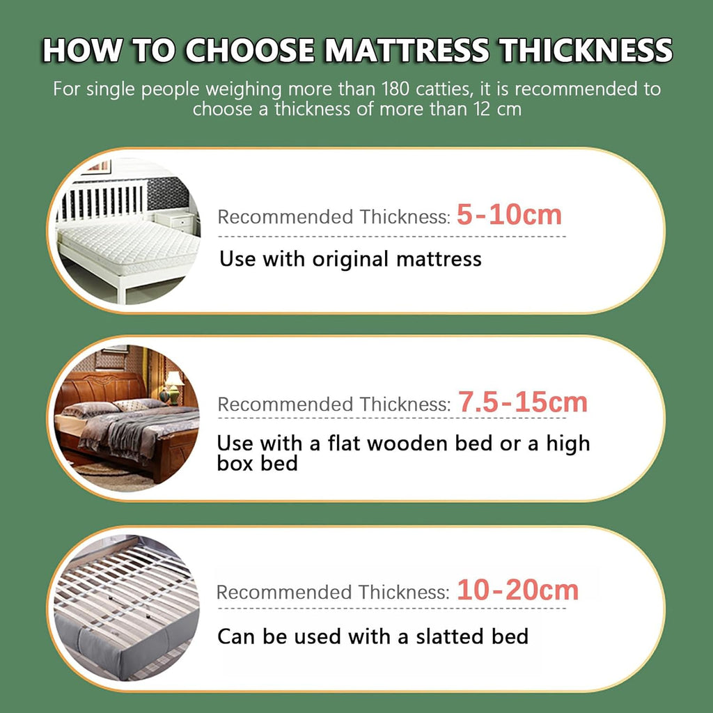 Premium 100% Natural Thailand Latex Mattress Topper – Customizable, Foldable, Breathable, and Neck/Back Pain-Relieving