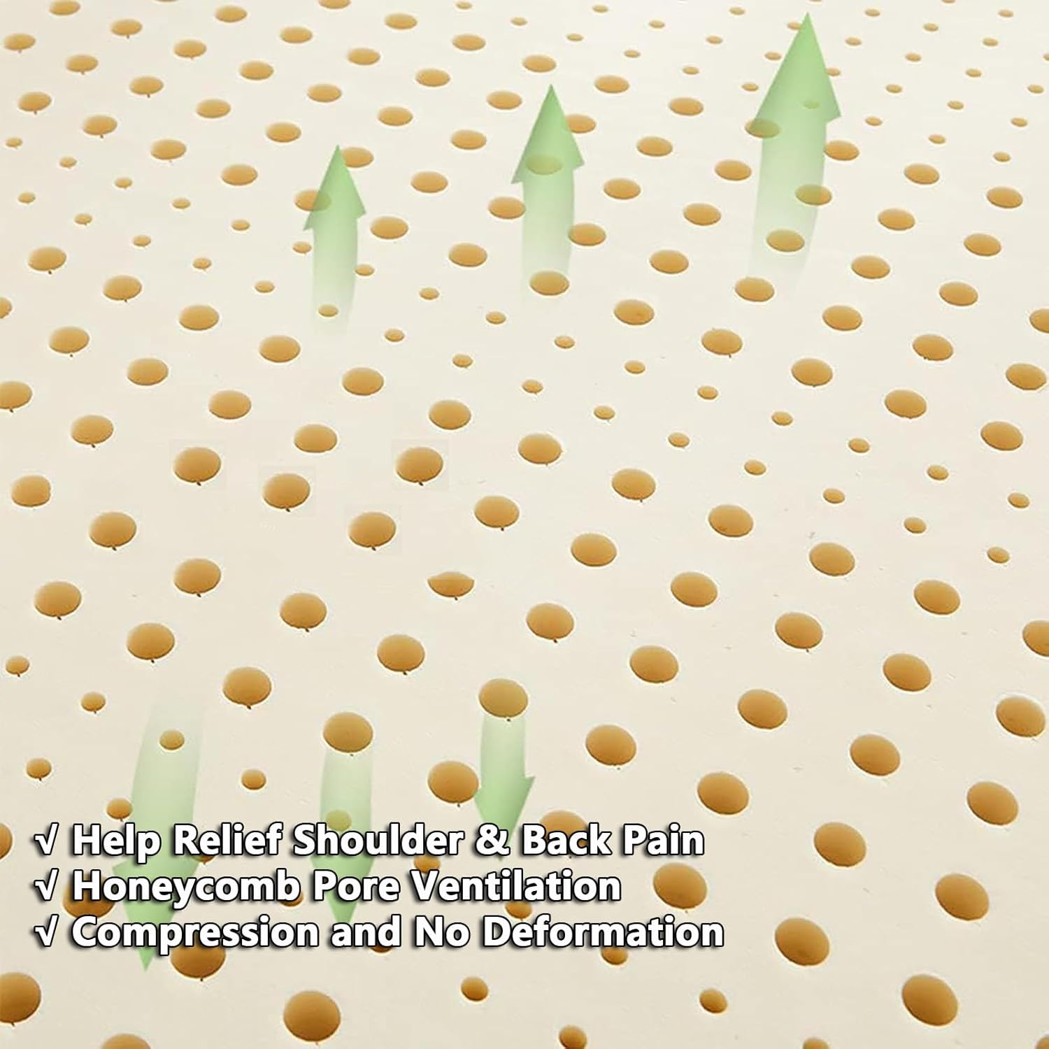 Premium 100% Natural Thailand Latex Mattress Topper – Customizable, Foldable, Breathable, and Neck/Back Pain-Relieving