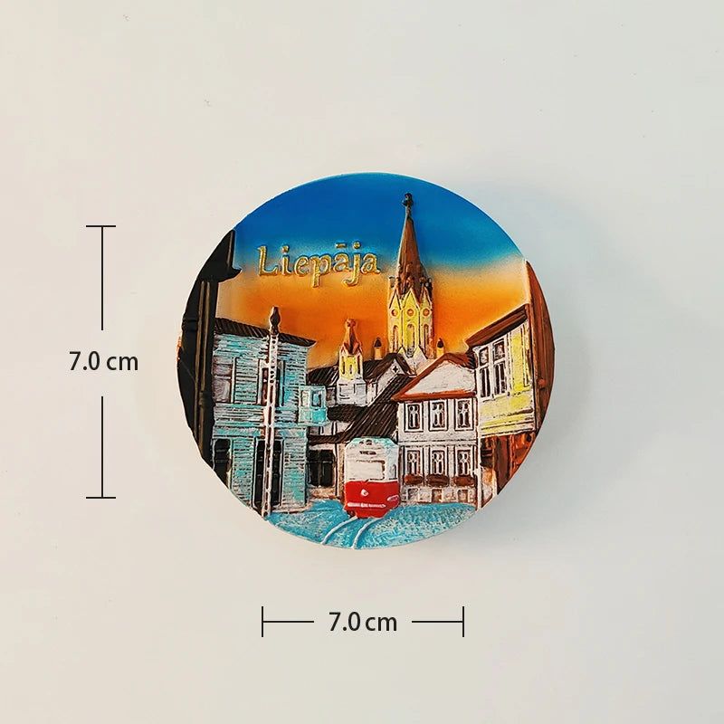 Latvia Riga Fridge Magnets Tourist Souvenir Magnets for Refrigerators 3d Resin Landmark Magnetic Stickers for Home Decoration - Grand Goldman