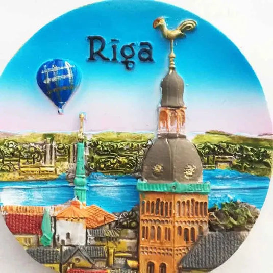 Latvia Riga Fridge Magnets Tourist Souvenir Magnets for Refrigerators 3d Resin Landmark Magnetic Stickers for Home Decoration - Grand Goldman
