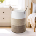Laundry Basket,Woven Cotton Rope Laundry Hamper,60L for Decor Storage of Dirty Clothes,Toys and Blankets in Bathroom,Baby Room and Living Room - Grand Goldman
