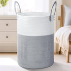 Laundry Basket,Woven Cotton Rope Laundry Hamper,60L for Decor Storage of Dirty Clothes,Toys and Blankets in Bathroom,Baby Room and Living Room - Grand Goldman