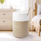 Laundry Basket,Woven Cotton Rope Laundry Hamper,60L for Decor Storage of Dirty Clothes,Toys and Blankets in Bathroom,Baby Room and Living Room - Grand Goldman