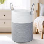 Laundry Basket,Woven Cotton Rope Laundry Hamper,60L for Decor Storage of Dirty Clothes,Toys and Blankets in Bathroom,Baby Room and Living Room - Grand Goldman
