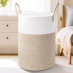 Laundry Basket,Woven Cotton Rope Laundry Hamper,60L for Decor Storage of Dirty Clothes,Toys and Blankets in Bathroom,Baby Room and Living Room - Grand Goldman