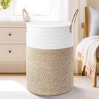 Laundry Basket,Woven Cotton Rope Laundry Hamper,60L for Decor Storage of Dirty Clothes,Toys and Blankets in Bathroom,Baby Room and Living Room - Grand Goldman