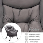 Lazy Chair with Ottoman, Modern Chair with Folding Footrest, Lounge Accent Chair, Comfortable Reading Chair, Oversized Armchairs for Bedroom, Study, Living Room, Courtyard (Dark Grey) - Grand Goldman