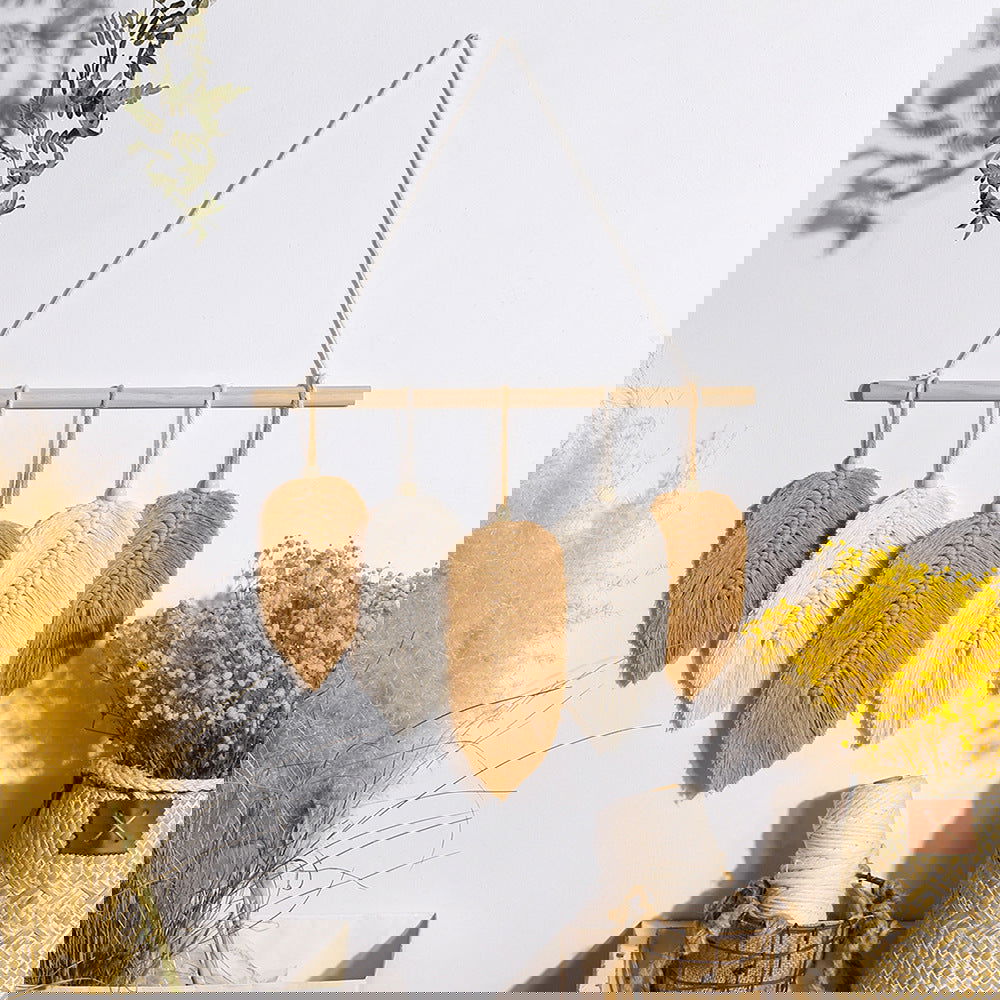 Leaf Woven Cotton Tapestry Wall Hanging Wedding Decoration Bedroom - Grand Goldman