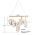 Leaf Woven Cotton Tapestry Wall Hanging Wedding Decoration Bedroom - Grand Goldman