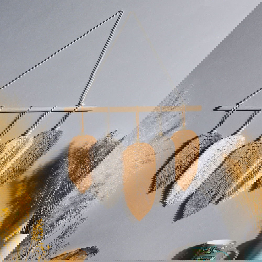 Leaf Woven Cotton Tapestry Wall Hanging Wedding Decoration Bedroom - Grand Goldman