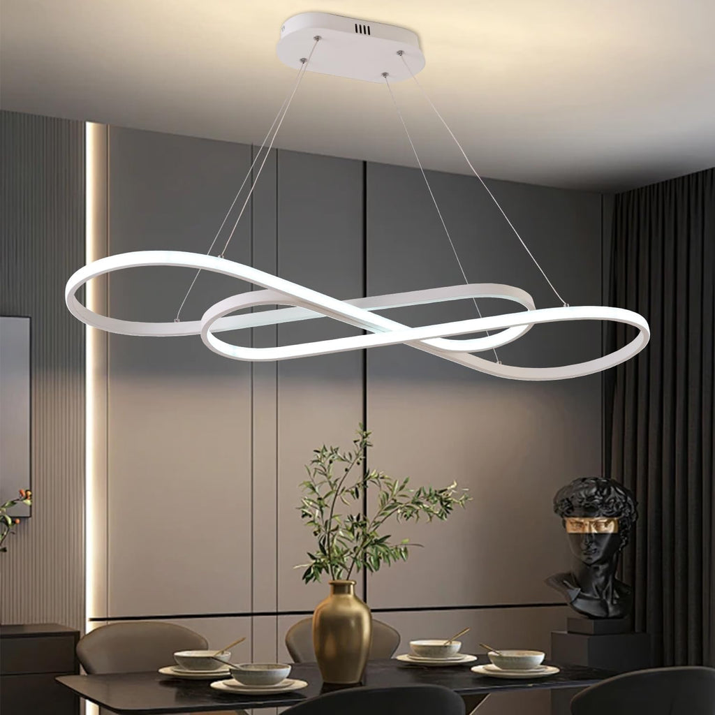 Led Pendant Light, Modern Chandelier,Dimmable Black Led Chandelier for Dining Room Light Fixture Over Table Modern Kitchen Island Lighting with Remote,Height Adjustable Ceiling Lamps - Grand Goldman