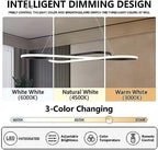 Led Pendant Light, Modern Chandelier,Dimmable Black Led Chandelier for Dining Room Light Fixture Over Table Modern Kitchen Island Lighting with Remote,Height Adjustable Ceiling Lamps - Grand Goldman
